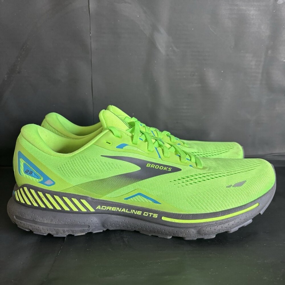 Brooks Adrenaline GTS 23 2E Wide Green Gecko Shoes - Size 12